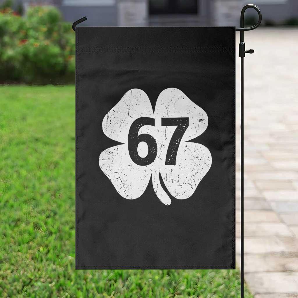 Funny Irish St Patricks Day Shamrock 67 Garden Flag Six Seven 6 7 Meme Gen Alpha Slang TS10 Print Your Wear
