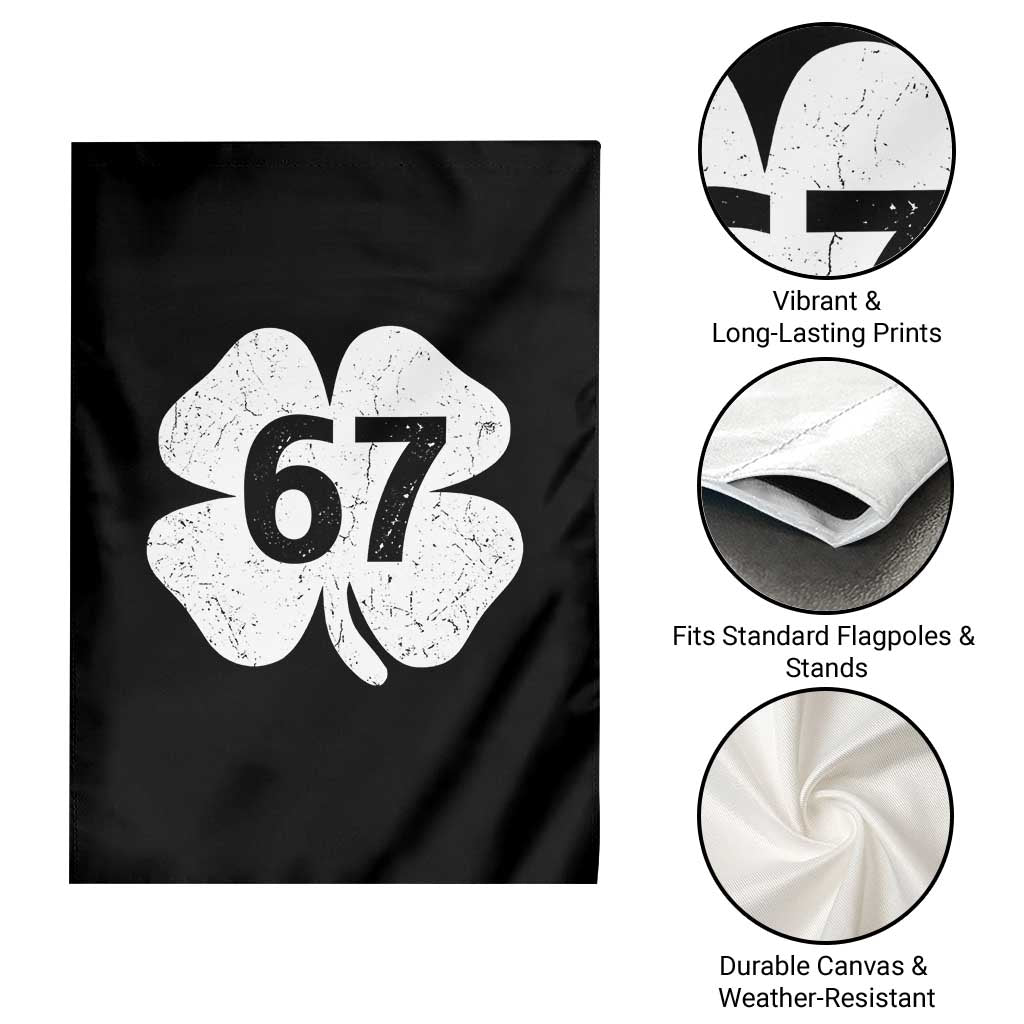 Funny Irish St Patricks Day Shamrock 67 Garden Flag Six Seven 6 7 Meme Gen Alpha Slang TS10 Print Your Wear