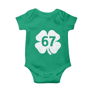 Funny Irish St Patricks Day Shamrock 67 Baby Onesie Six Seven 6 7 Meme Gen Alpha Slang TS10 Irish Green Print Your Wear