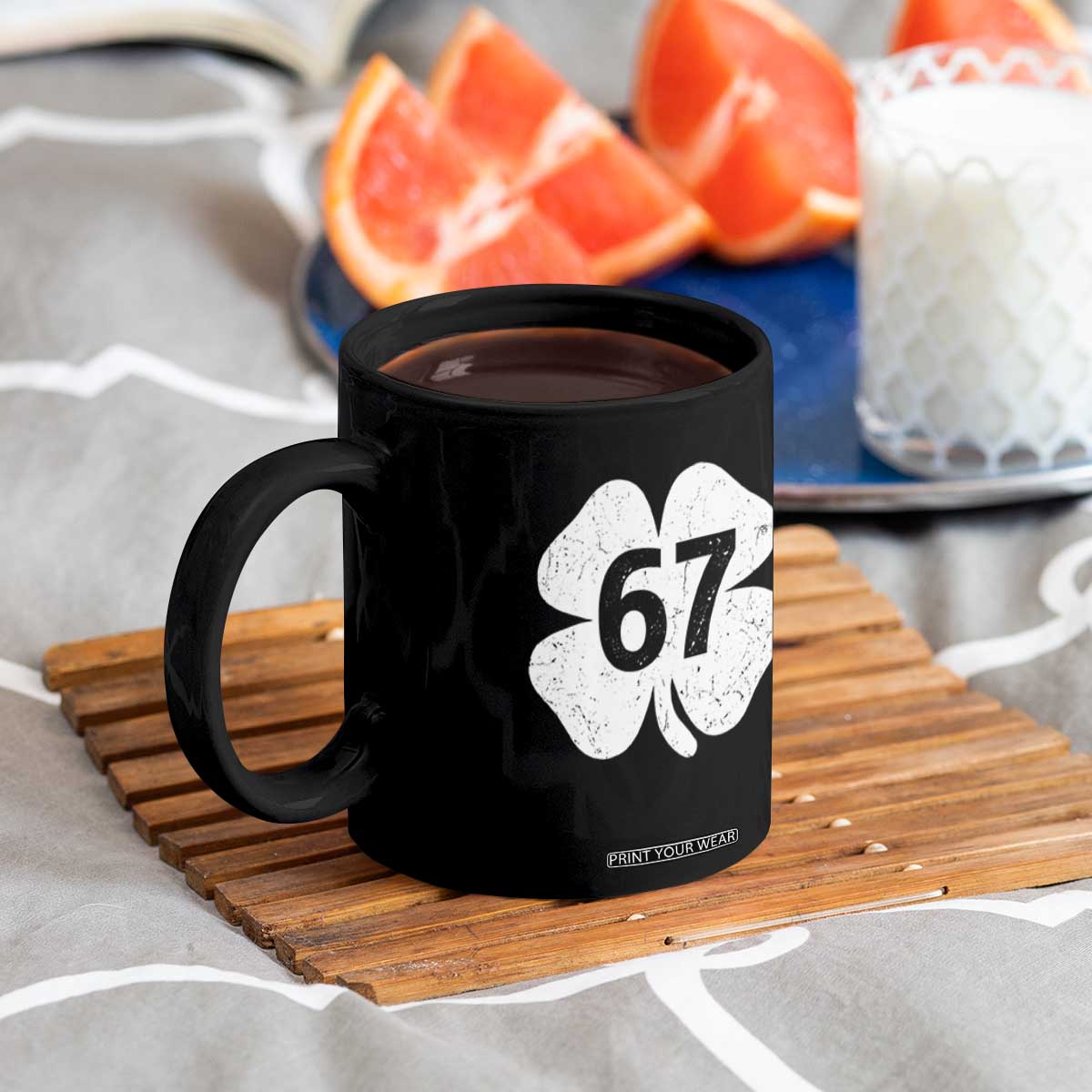 Funny Irish St Patricks Day Shamrock 67 Coffee Mug Six Seven 6 7 Meme Gen Alpha Slang TS10 Print Your Wear