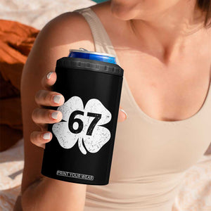 Funny Irish St Patricks Day Shamrock 67 4 in 1 Can Cooler Tumbler Six Seven 6 7 Meme Gen Alpha Slang TS10 Print Your Wear