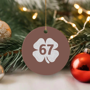 Funny Irish St Patricks Day Shamrock 67 Ceramic Ornament Six Seven 6 7 Meme Gen Alpha Slang TS10 1pc Mocha Print Your Wear