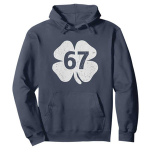 Funny Irish St Patricks Day Shamrock 67 Hoodie Six Seven 6 7 Meme Gen Alpha Slang TS10 Navy Print Your Wear