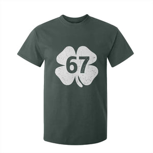 Funny Irish St Patricks Day Shamrock 67 T Shirt For Kid Six Seven 6 7 Meme Gen Alpha Slang TS10 Dark Forest Green Print Your Wear
