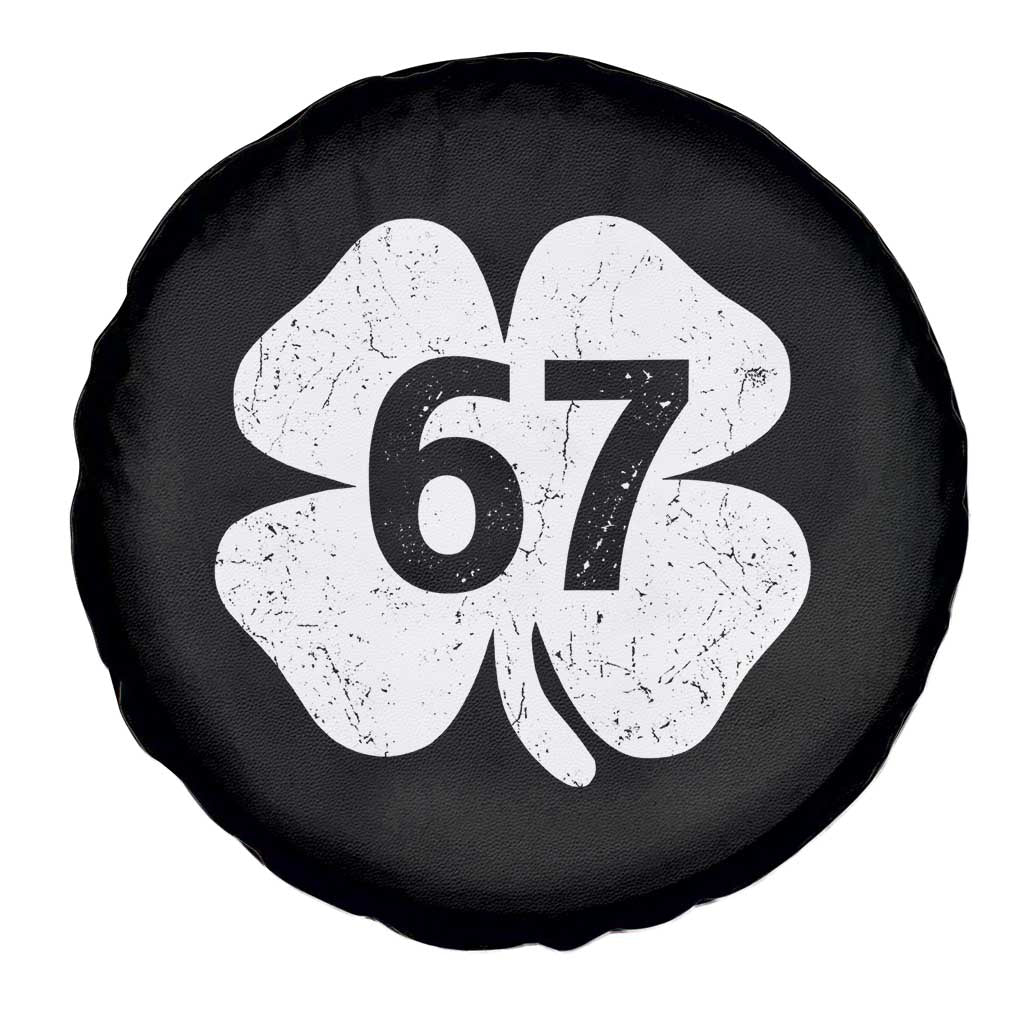 Funny Irish St Patricks Day Shamrock 67 Spare Tire Cover Six Seven 6 7 Meme Gen Alpha Slang TS10 Print Your Wear