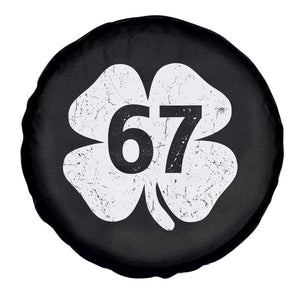 Funny Irish St Patricks Day Shamrock 67 Spare Tire Cover Six Seven 6 7 Meme Gen Alpha Slang TS10 Print Your Wear