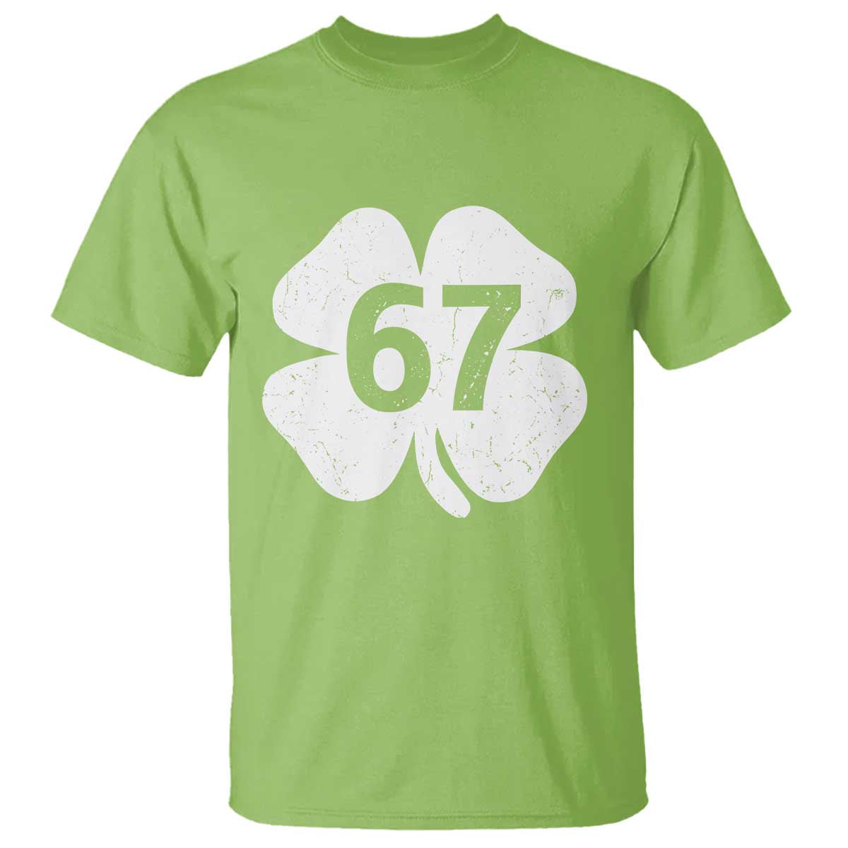 Funny Irish St Patricks Day Shamrock 67 T Shirt Six Seven 6 7 Meme Gen Alpha Slang TS10 Lime Print Your Wear