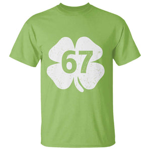 Funny Irish St Patricks Day Shamrock 67 T Shirt Six Seven 6 7 Meme Gen Alpha Slang TS10 Lime Print Your Wear