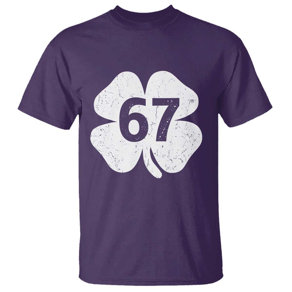 Funny Irish St Patricks Day Shamrock 67 T Shirt Six Seven 6 7 Meme Gen Alpha Slang TS10 Purple Print Your Wear
