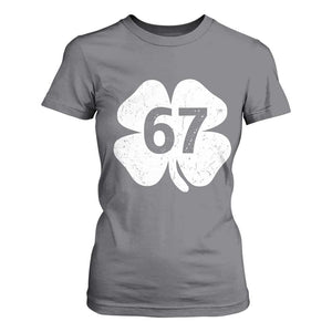 Funny Irish St Patricks Day Shamrock 67 T Shirt For Women Six Seven 6 7 Meme Gen Alpha Slang TS10 Charcoal Print Your Wear