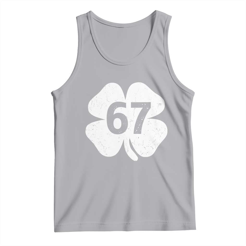 Funny Irish St Patricks Day Shamrock 67 Tank Top Six Seven 6 7 Meme Gen Alpha Slang TS10 Athletic Heather Print Your Wear
