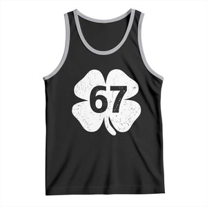 Funny Irish St Patricks Day Shamrock 67 Tank Top Six Seven 6 7 Meme Gen Alpha Slang TS10 Black Athletic Heather Print Your Wear