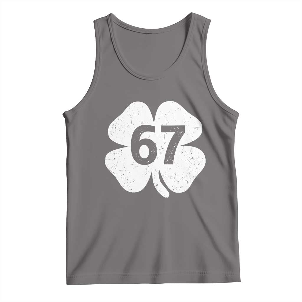 Funny Irish St Patricks Day Shamrock 67 Tank Top Six Seven 6 7 Meme Gen Alpha Slang TS10 Deep Heather Print Your Wear