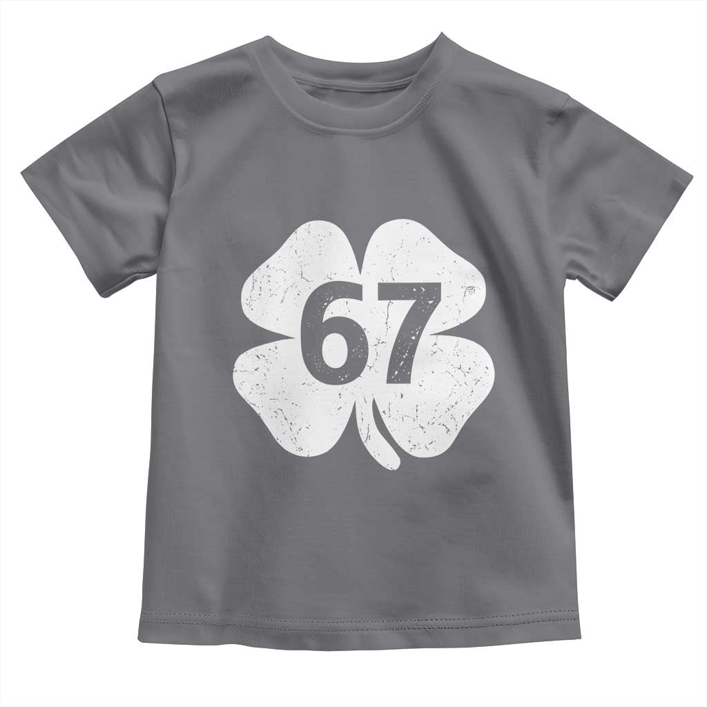Funny Irish St Patricks Day Shamrock 67 Toddler T Shirt Six Seven 6 7 Meme Gen Alpha Slang TS10 Charcoal Print Your Wear