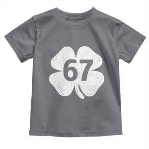Funny Irish St Patricks Day Shamrock 67 Toddler T Shirt Six Seven 6 7 Meme Gen Alpha Slang TS10 Charcoal Print Your Wear
