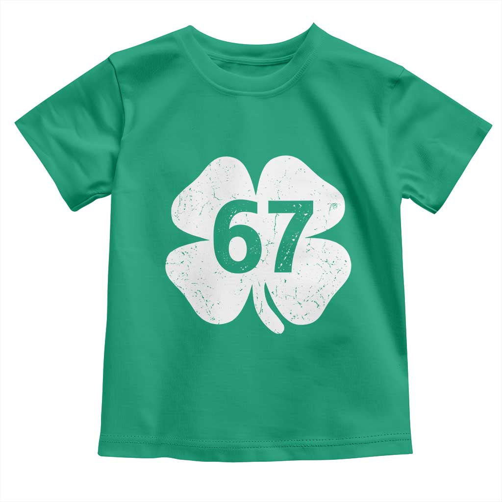 Funny Irish St Patricks Day Shamrock 67 Toddler T Shirt Six Seven 6 7 Meme Gen Alpha Slang TS10 Irish Green Print Your Wear