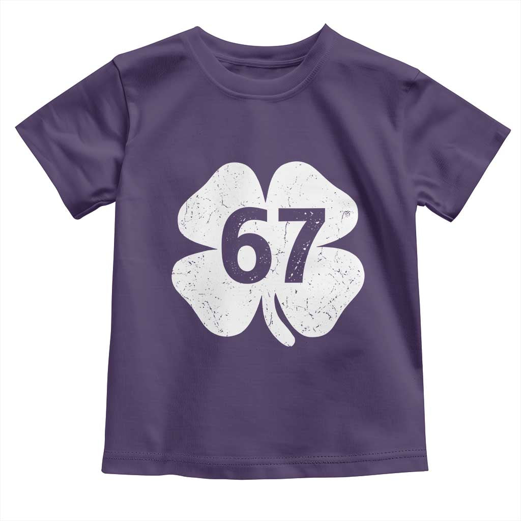 Funny Irish St Patricks Day Shamrock 67 Toddler T Shirt Six Seven 6 7 Meme Gen Alpha Slang TS10 Purple Print Your Wear