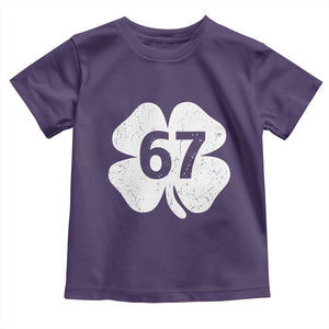 Funny Irish St Patricks Day Shamrock 67 Toddler T Shirt Six Seven 6 7 Meme Gen Alpha Slang TS10 Purple Print Your Wear