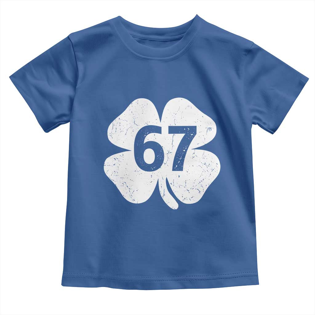 Funny Irish St Patricks Day Shamrock 67 Toddler T Shirt Six Seven 6 7 Meme Gen Alpha Slang TS10 Royal Blue Print Your Wear