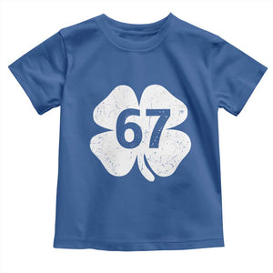 Funny Irish St Patricks Day Shamrock 67 Toddler T Shirt Six Seven 6 7 Meme Gen Alpha Slang TS10 Royal Blue Print Your Wear