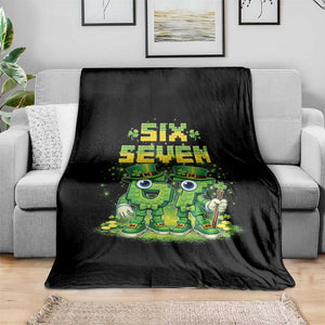 Funny Irish St Patricks Day 67 Throw Blanket Six Seven Brainrot Italian Gaming 6 7 Meme Gen Alpha Slang TS10 Print Your Wear