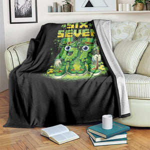 Funny Irish St Patricks Day 67 Throw Blanket Six Seven Brainrot Italian Gaming 6 7 Meme Gen Alpha Slang TS10 Print Your Wear