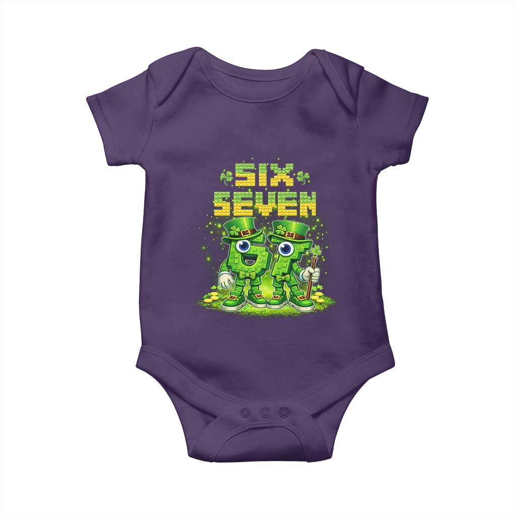 Funny Irish St Patricks Day 67 Baby Onesie Six Seven Brainrot Italian Gaming 6 7 Meme Gen Alpha Slang TS10 Purple Print Your Wear