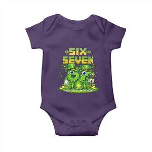 Funny Irish St Patricks Day 67 Baby Onesie Six Seven Brainrot Italian Gaming 6 7 Meme Gen Alpha Slang TS10 Purple Print Your Wear