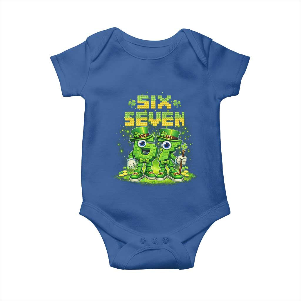 Funny Irish St Patricks Day 67 Baby Onesie Six Seven Brainrot Italian Gaming 6 7 Meme Gen Alpha Slang TS10 Royal Blue Print Your Wear