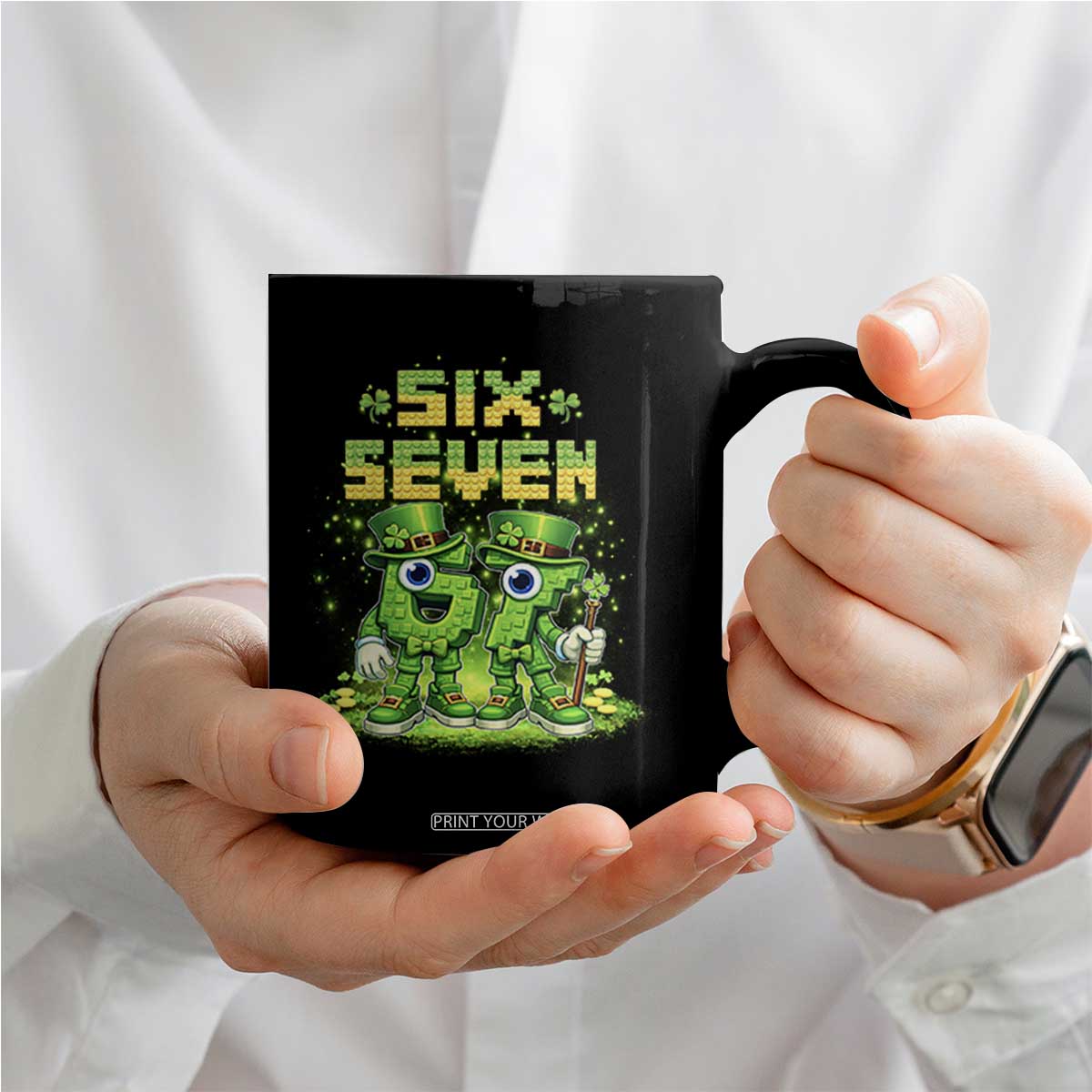 Funny Irish St Patricks Day 67 Coffee Mug Six Seven Brainrot Italian Gaming 6 7 Meme Gen Alpha Slang TS10 Print Your Wear