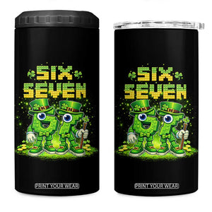 Funny Irish St Patricks Day 67 4 in 1 Can Cooler Tumbler Six Seven Brainrot Italian Gaming 6 7 Meme Gen Alpha Slang TS10 One Size: 16 oz Black Print Your Wear