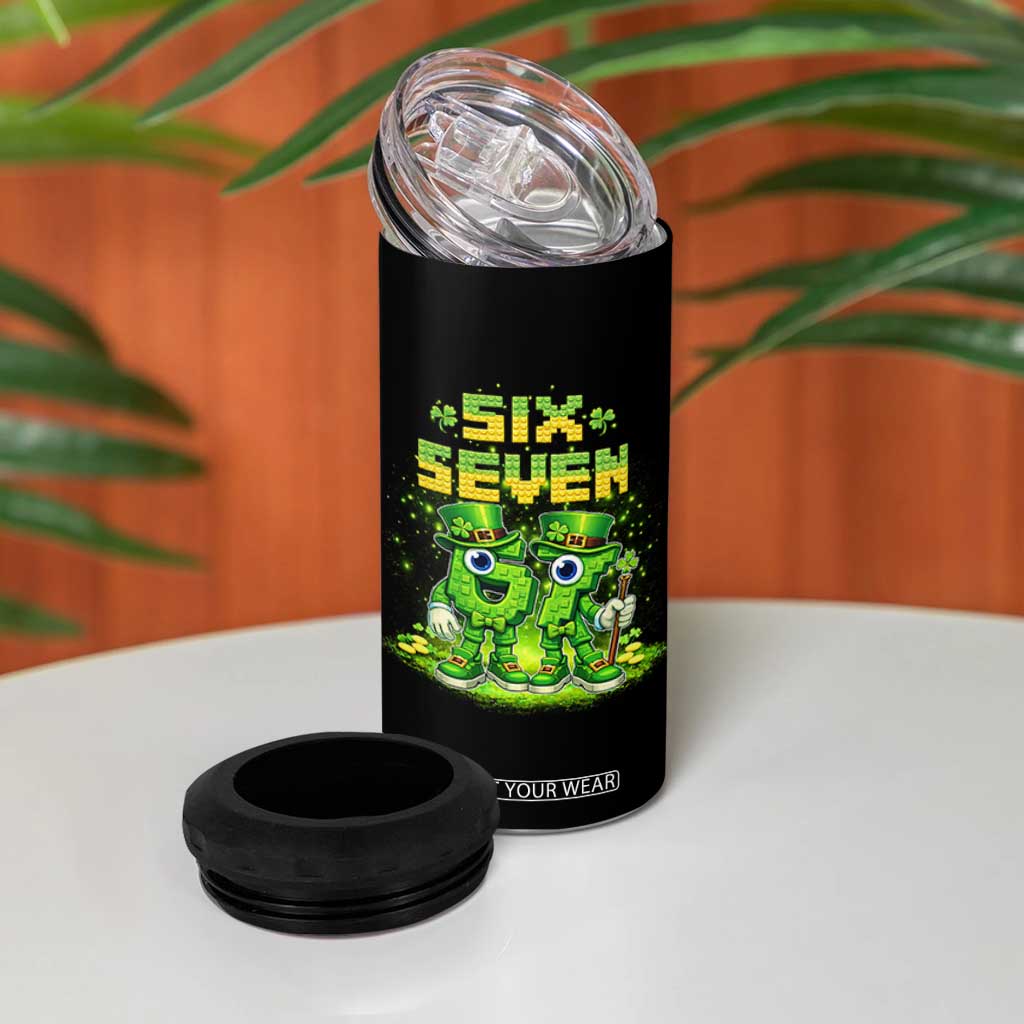 Funny Irish St Patricks Day 67 4 in 1 Can Cooler Tumbler Six Seven Brainrot Italian Gaming 6 7 Meme Gen Alpha Slang TS10 Print Your Wear