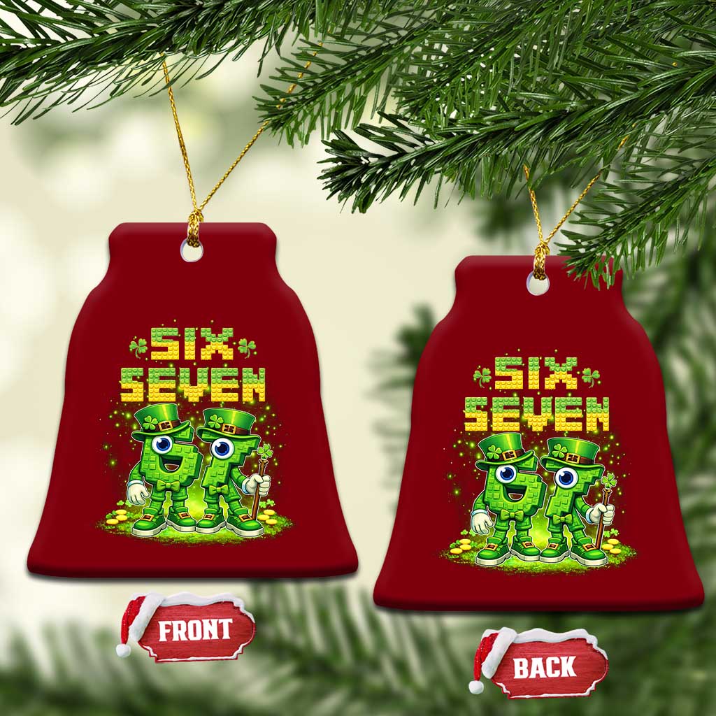 Funny Irish St Patricks Day 67 Ceramic Ornament Six Seven Brainrot Italian Gaming 6 7 Meme Gen Alpha Slang TS10 Print Your Wear