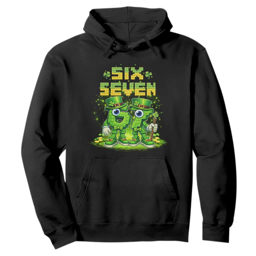 Funny Irish St Patricks Day 67 Hoodie Six Seven Brainrot Italian Gaming 6 7 Meme Gen Alpha Slang TS10 Black Print Your Wear