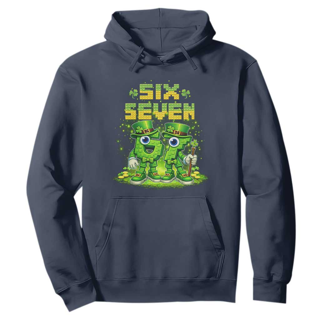 Funny Irish St Patricks Day 67 Hoodie Six Seven Brainrot Italian Gaming 6 7 Meme Gen Alpha Slang TS10 Navy Print Your Wear