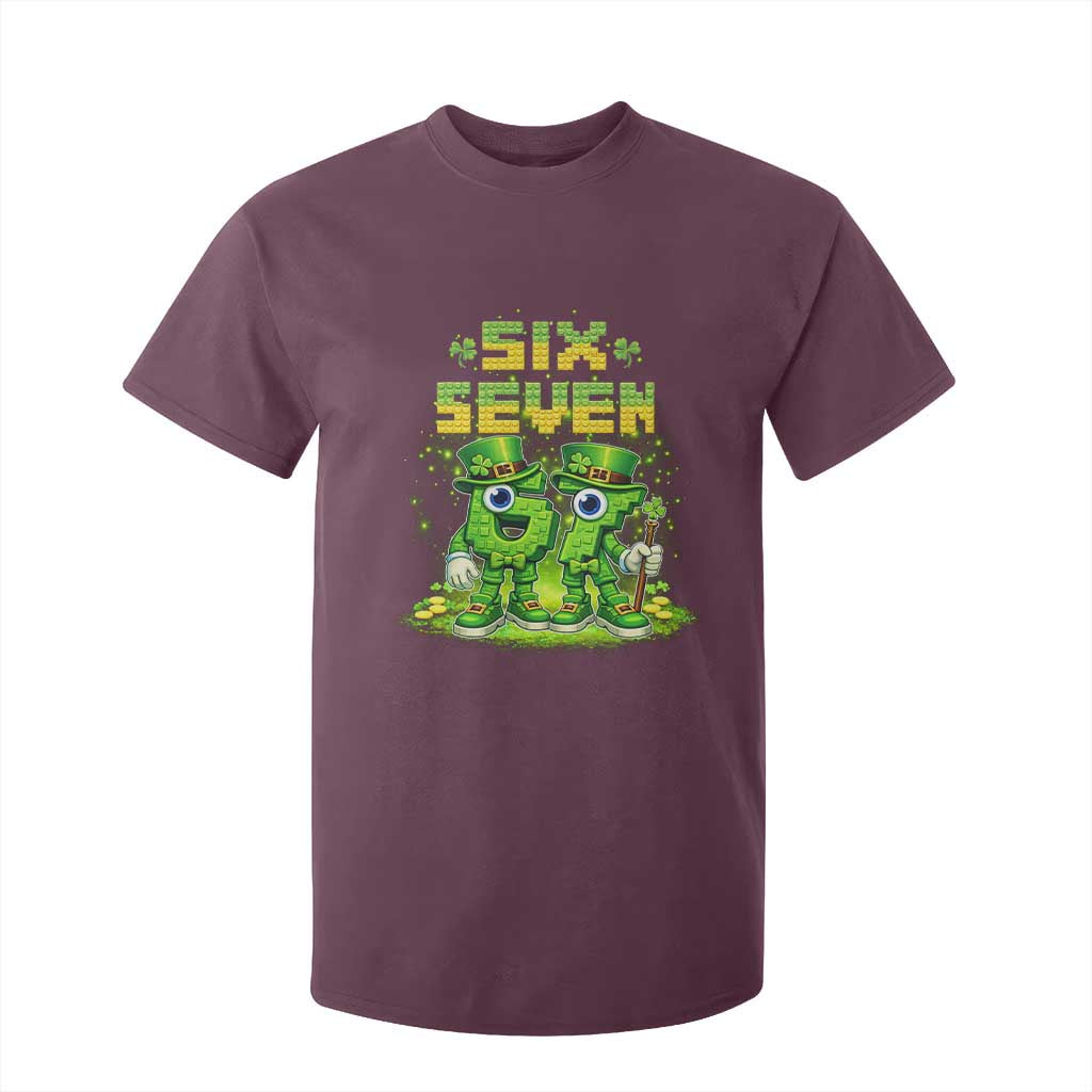 Funny Irish St Patricks Day 67 T Shirt For Kid Six Seven Brainrot Italian Gaming 6 7 Meme Gen Alpha Slang TS10 Maroon Print Your Wear