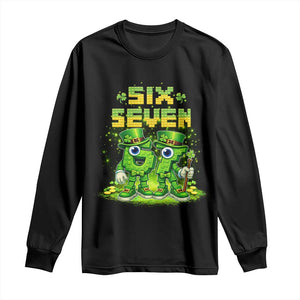 Funny Irish St Patricks Day 67 Long Sleeve Shirt Six Seven Brainrot Italian Gaming 6 7 Meme Gen Alpha Slang TS10 Black Print Your Wear