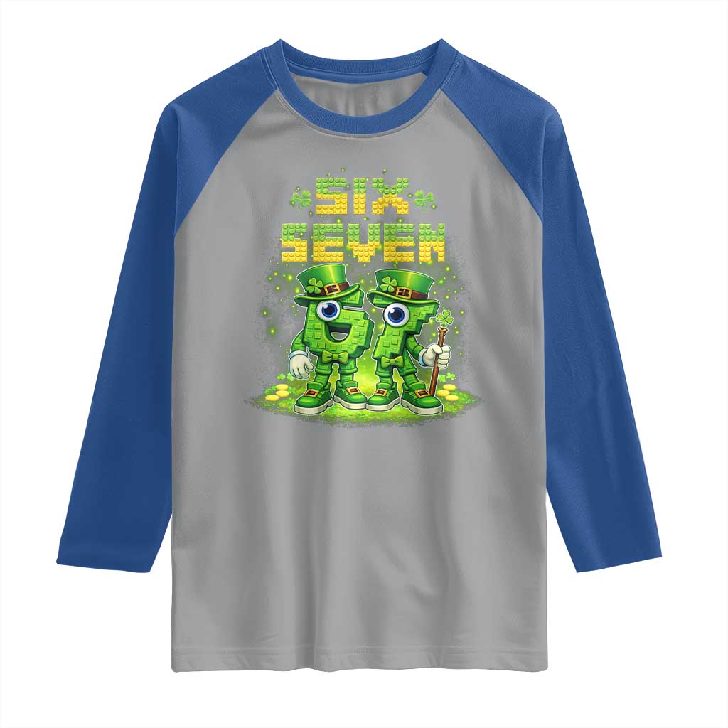 Funny Irish St Patricks Day 67 Raglan Shirt Six Seven Brainrot Italian Gaming 6 7 Meme Gen Alpha Slang TS10 Sport Gray Royal Print Your Wear