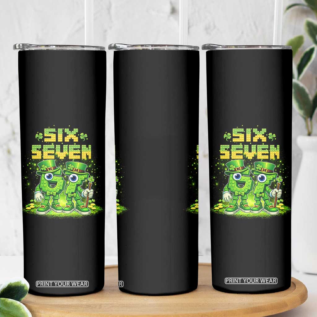 Funny Irish St Patricks Day 67 Skinny Tumbler Six Seven Brainrot Italian Gaming 6 7 Meme Gen Alpha Slang TS10 Print Your Wear