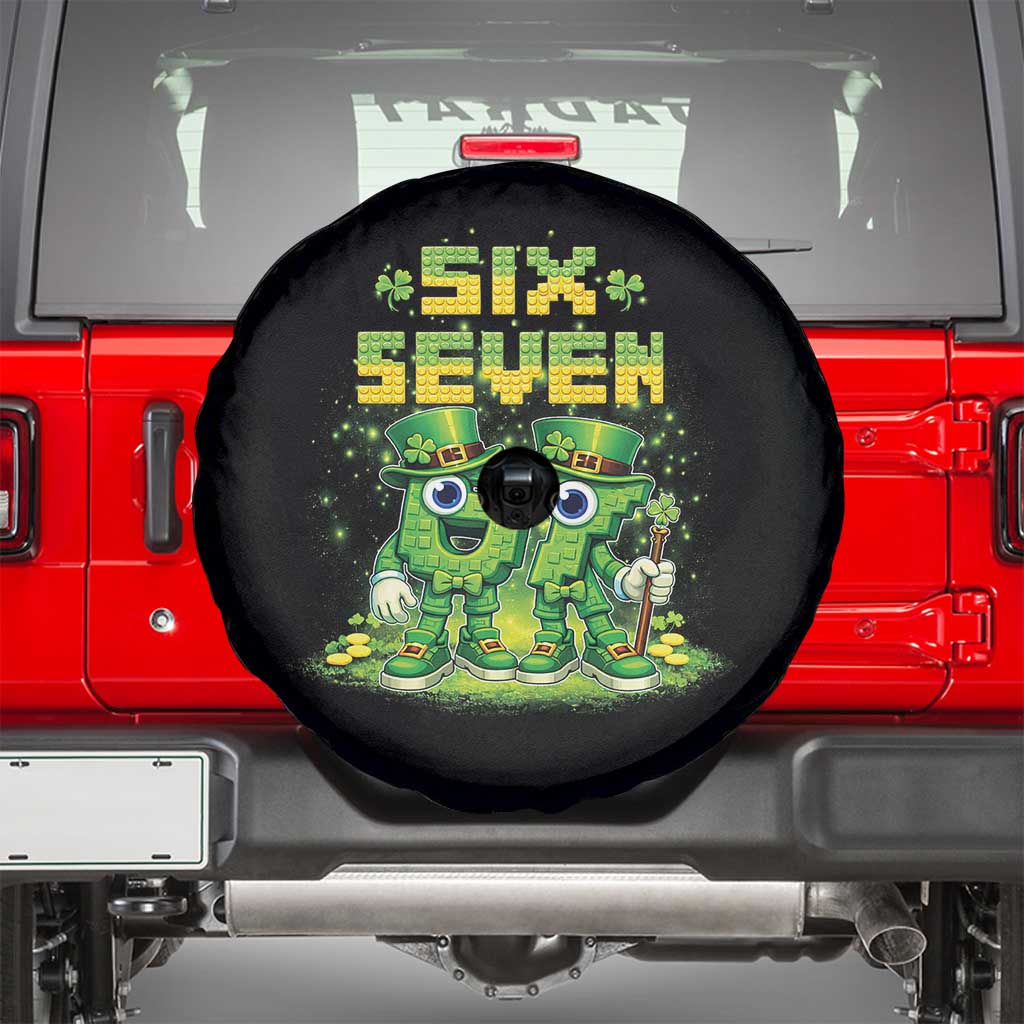 Funny Irish St Patricks Day 67 Spare Tire Cover Six Seven Brainrot Italian Gaming 6 7 Meme Gen Alpha Slang TS10 Black Print Your Wear