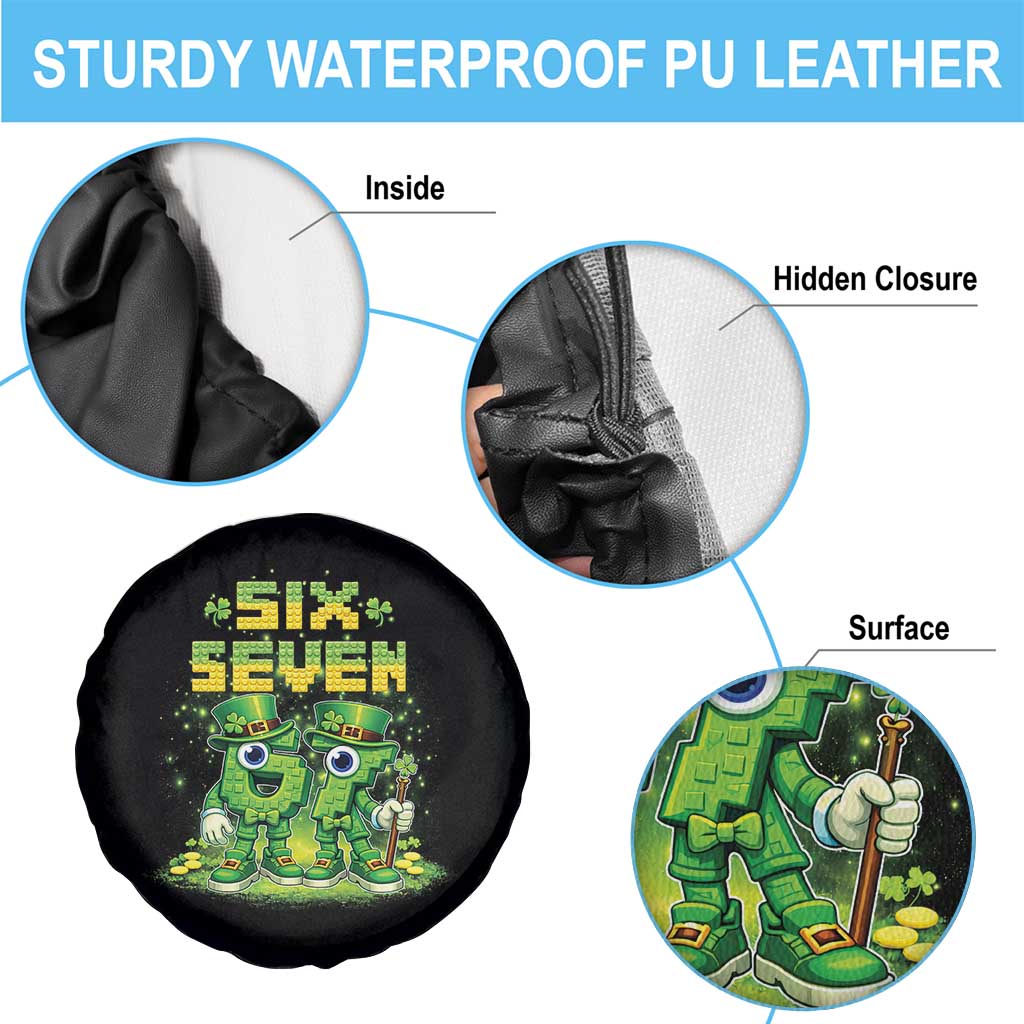 Funny Irish St Patricks Day 67 Spare Tire Cover Six Seven Brainrot Italian Gaming 6 7 Meme Gen Alpha Slang TS10 Print Your Wear