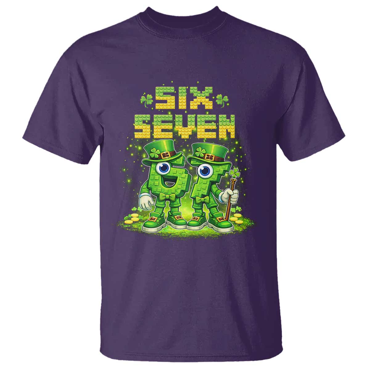 Funny Irish St Patricks Day 67 T Shirt Six Seven Brainrot Italian Gaming 6 7 Meme Gen Alpha Slang TS10 Purple Print Your Wear