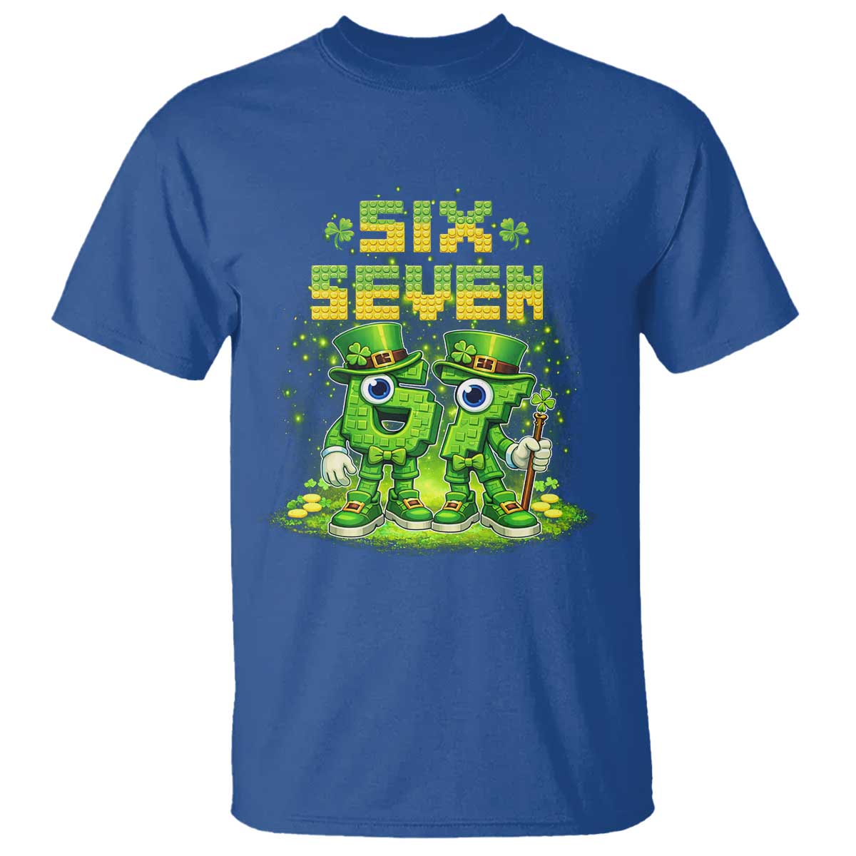 Funny Irish St Patricks Day 67 T Shirt Six Seven Brainrot Italian Gaming 6 7 Meme Gen Alpha Slang TS10 Royal Blue Print Your Wear