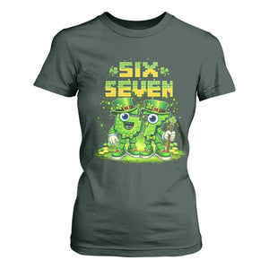 Funny Irish St Patricks Day 67 T Shirt For Women Six Seven Brainrot Italian Gaming 6 7 Meme Gen Alpha Slang TS10 Dark Forest Green Print Your Wear