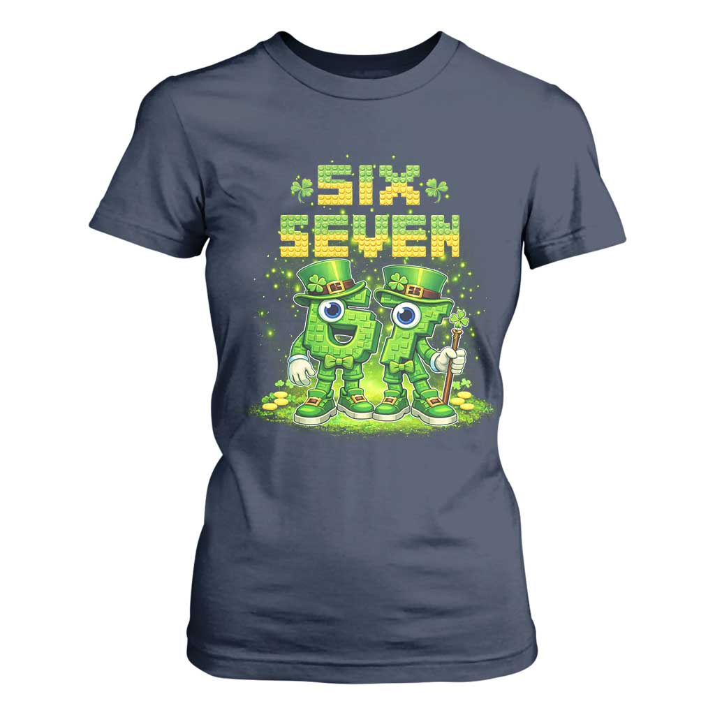 Funny Irish St Patricks Day 67 T Shirt For Women Six Seven Brainrot Italian Gaming 6 7 Meme Gen Alpha Slang TS10 Navy Print Your Wear
