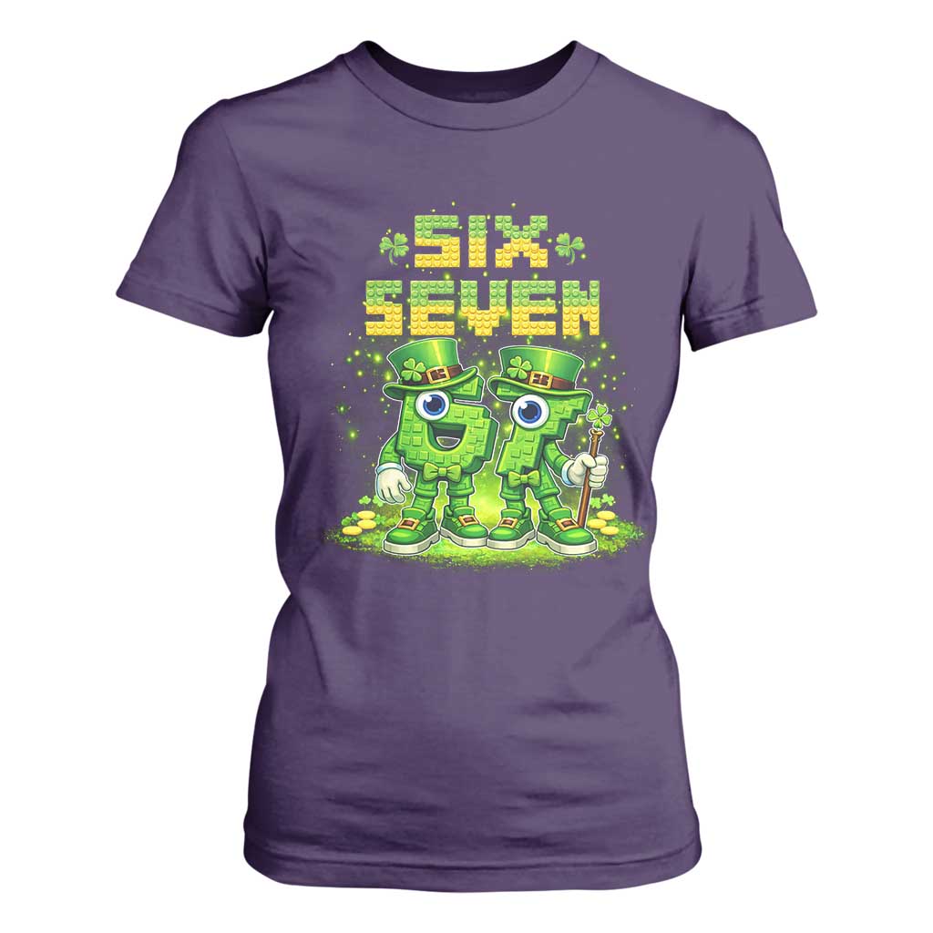 Funny Irish St Patricks Day 67 T Shirt For Women Six Seven Brainrot Italian Gaming 6 7 Meme Gen Alpha Slang TS10 Purple Print Your Wear