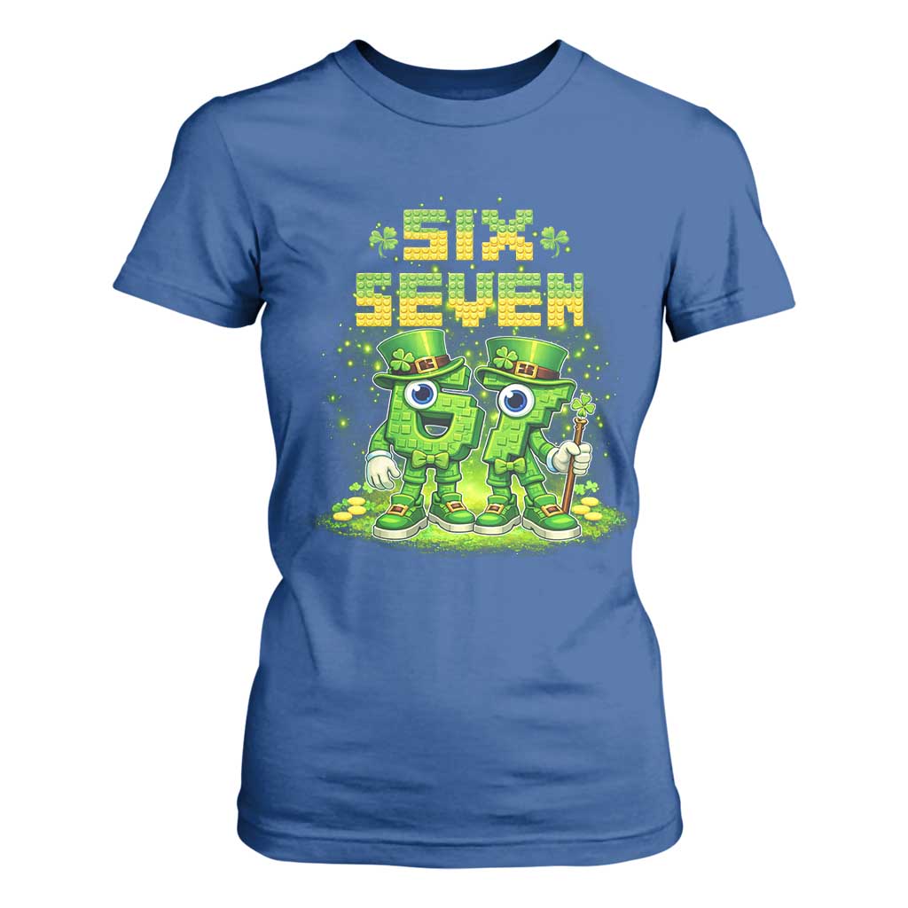 Funny Irish St Patricks Day 67 T Shirt For Women Six Seven Brainrot Italian Gaming 6 7 Meme Gen Alpha Slang TS10 Royal Blue Print Your Wear