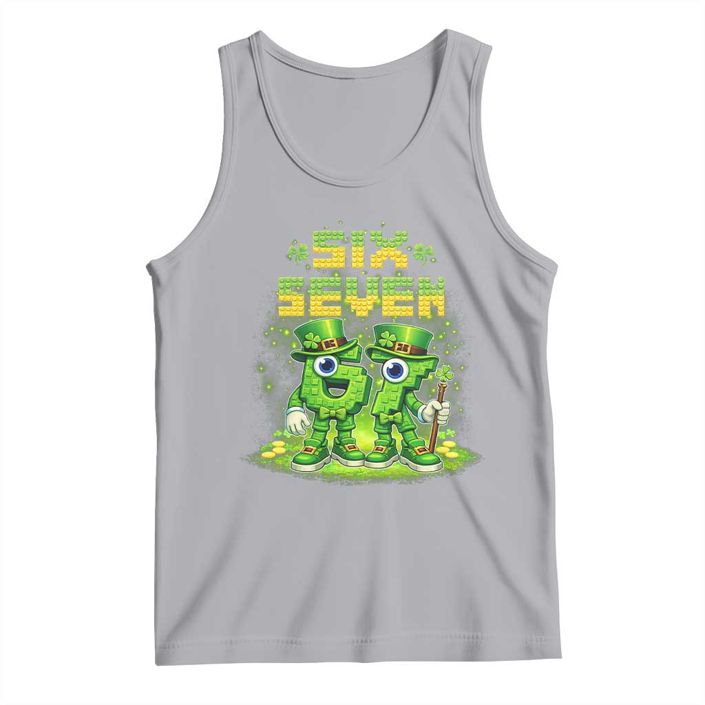 Funny Irish St Patricks Day 67 Tank Top Six Seven Brainrot Italian Gaming 6 7 Meme Gen Alpha Slang TS10 Athletic Heather Print Your Wear