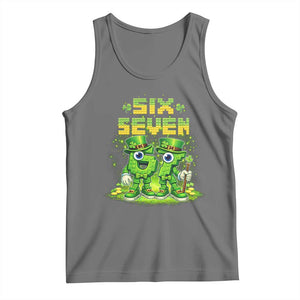 Funny Irish St Patricks Day 67 Tank Top Six Seven Brainrot Italian Gaming 6 7 Meme Gen Alpha Slang TS10 Black Heather Print Your Wear