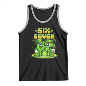 Funny Irish St Patricks Day 67 Tank Top Six Seven Brainrot Italian Gaming 6 7 Meme Gen Alpha Slang TS10 Black Athletic Heather Print Your Wear
